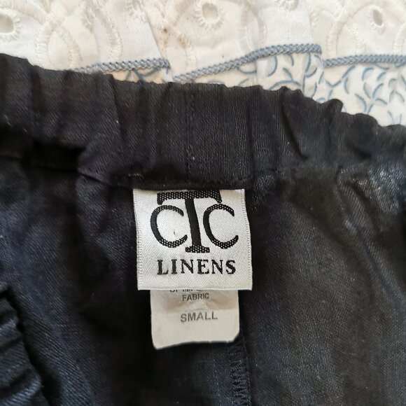 CTC LINENS Womens Small Pink Linen Wide-Leg Pants Coastal Grandma Casual 0089  S - Picture 3 of 4